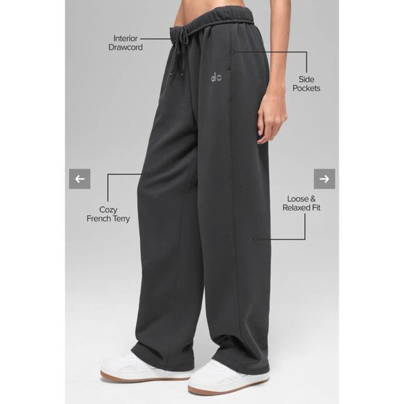 NWT Alo Accolade Straight Leg Sweatpants Size Medium Anthracite Unisex Womens - Picture 4 of 6